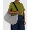 BAGGU Large Nylon Crescent Bag - Black & White Gingham