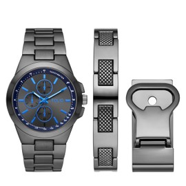 Set reloj con pulsera y multiherramienta Mass Market Sets FMDFL6028 de aleacion en color gunmetal para caballero
