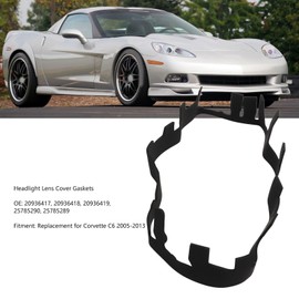 Front Lights Lens Cover Gaskets,2pcs Headlight Lens Cover Gaskets Replacement for Corvette C6 2005‑2013