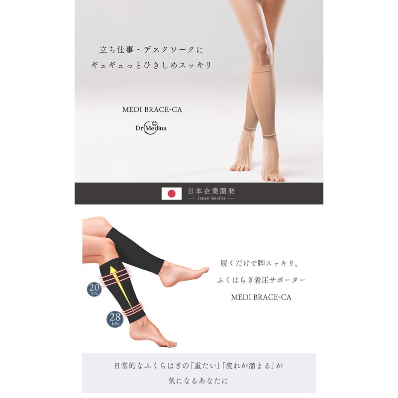 Dr.Medina (ドクターメディナ) ふくらはぎ サポーター [理学療法士推薦強圧タイプ] 着圧 女性用 レディース 弾性ストッキング 着圧ソックス