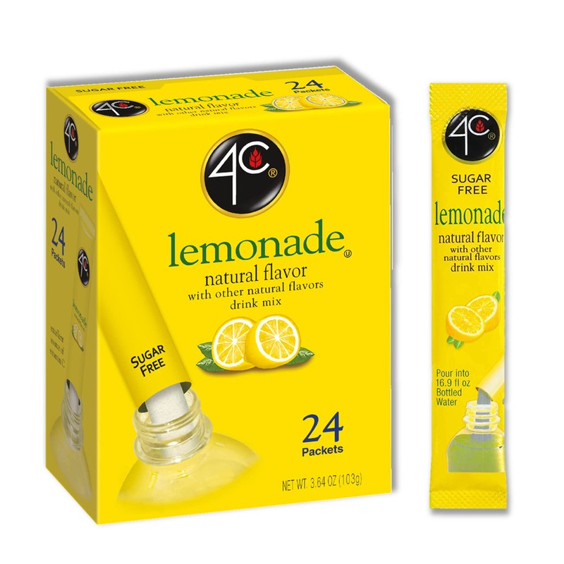 4C Powder Drink Mix Packets, Lemonade 6 Pack, 24 Count,