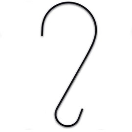RuiLing 12 Inch Black Coating Metal Tree Branch Hook/Garden Hooks/S Hooks for Hanging Plants, Bird Feeders, Baskets,Lanterns and Ornaments, and More.Pack of 6