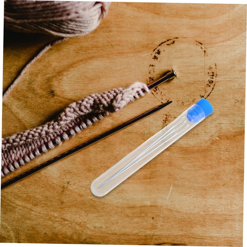 VILLFUL Pcs Embroidery Needles Storage Bottle Big Needles Tube Plastic