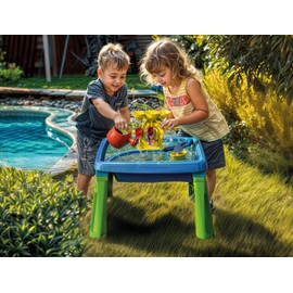 Dolu: 3-in-1 Activity Table: Sand, Water & Creativity - Blue, Green, Yellow - Play Accessories, Sensory Toy, Indoor/Outdoor, Toddlers & Kids Ages 2+