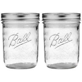 North Mountain Supply Ball 16 oz Wide Mouth Mason Jars with Lids and Bands - 2 Pack - Packed in ImpactGaurd Box - BPA-Free, Made in the USA – for Canning, Freezing, Storing, and More