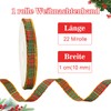 jijAcraft Christmas Ribbon, 10 mm Wide, Red and Green Christmas