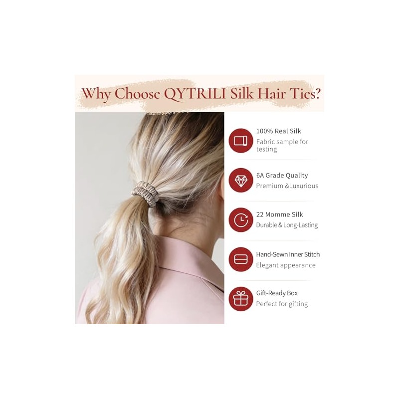 Gomas para el cabello de seda finas de 0,4 pulgadas