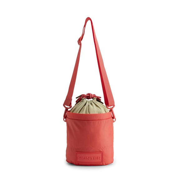Hunter Travel Ripstop BUCKET Crossbody, Festive Coral / Glam Green,