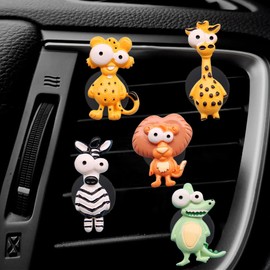 ZOSTLAND Rhinestone Car Decorative Clip,Car Air Fresheners,Metal Vent Clip,Bling Auto Air Vent,Personalized Automotive Interior Decoration Accessories,Auto Decor Gift for Women,Men (5Pcs Animal)