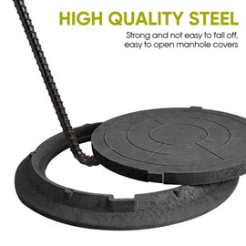 Operitacx Channel Cover Lifter, Channel Hook, T-Shape Channel Cover Hook, Manhole Cover Hook, Thick Pig Hook, 29 cm