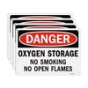 T&R Oxygen Storage No Smoking No Open Flames Sign -