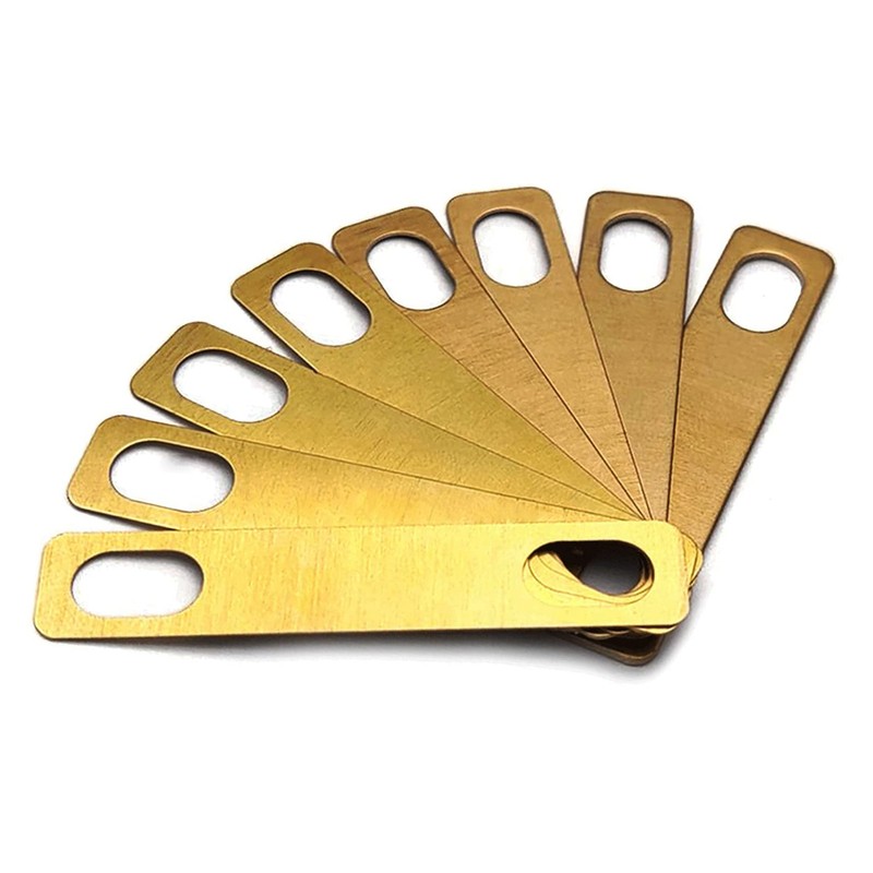 MX0312D 8Pcs Guitar Neck Shims 0.2mm 0.5mm 1mm Thickness Brass