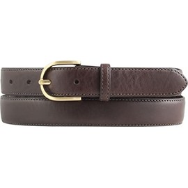 BELTINGER Women's Belt Made of Full Cowhide Leather 2.5 cm Slim Belt for Women 25 mm Combed Leather Belt with Gold Belt Buckle, Brown, Gold, 110 cm (Gesamtlänge 125 cm)