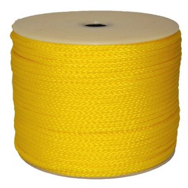 27-303 Yellow Hollow Braided Rope, 1/4 in Dia x 1000 ft