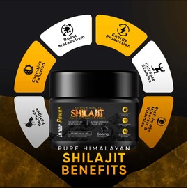 Inner Power 100% Pure Gold Grade Original Shilajit Resin Destroyer of Weakness with 85 Plus Minerals and Fluvic Acid Improve Stamina & Energy (30g)