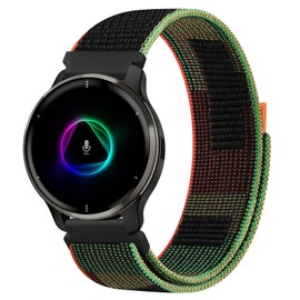 Oumida Strap for Garmin Venu/Venu Sq 2/Venu 2 Plus, 20 mm Nylon Wristbands, Adjustable Sports Replacement Watch Strap with Velcro Fastener for Garmin Vivoactive 5/Vivoactive 3/Forerunner 55/245/645