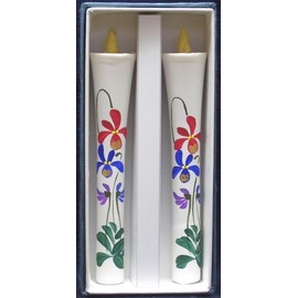 手書き絵ろうそく 6号 2本入 12cm （手描き） 和ろうそく 仏壇 和蝋燭 蝋燭 ろうそく 仏壇 お供え 初盆 初盆お供え 初盆 お供え物 初盆 お供え 品物 初盆 お供え 物 送る 初盆 お供え お中元 (菫)