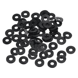 PATIKIL M8 Rubber Flat Washer, 60 Pack 8mm ID 21mm OD 2mm Thick Sealing Spacer Gasket Ring for Faucet Pipe Water Hose Fastener Bolt, Black
