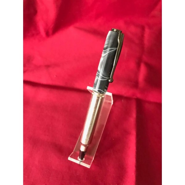 Hand Crafted 300 win mag nickle finish bullet pen with