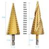 KALOLINNA Step Drill, Hexagonal Shaft, Titanium Coating, Drilling Enlargement, Helix,