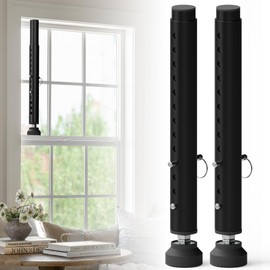 Gadgetzan 2 Pack Window Security Bars Adjustable 11"-18",Portable Small Sliding Window Lock Bar for Child Safety/Anti-Theft,Window safety lock with Rubber Base for Vertical and Horizontal Window-Black