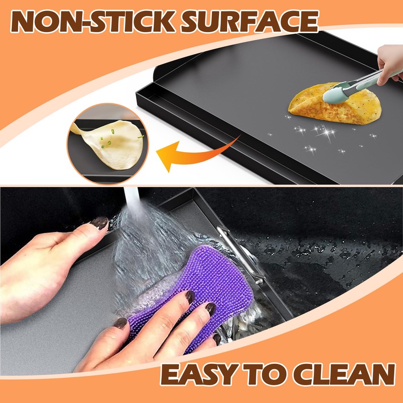 MOASKER Universal Nonstick Cast Iron Griddle for Gas & Charcoal