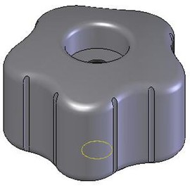 RK-1 Soft-Touch Thermoplastic Five-Lobe Knob 1.52 Inch Diameter, 1/4-20 thd.