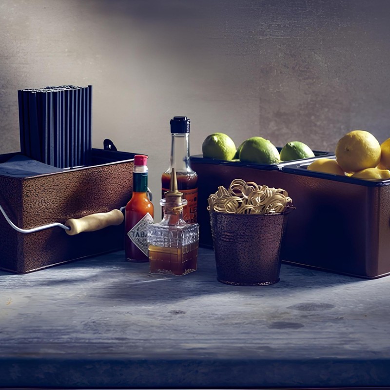 Genware Table Caddy Antique Copper 24.5 x 15.5 x 12.5cm,