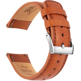 SEUER Watch Band, 0.9 inch (24 mm), 0.9 inch (22 mm), 0.8 inch (20 mm), 0.7 inch (19 mm), Quick Release Strap, Leather, Leather Replacement Band, Genuine Leather, Soft and Skin-friendly Watch Strap
