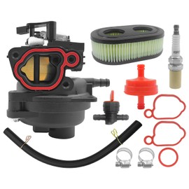 JingSney 799584 594058 Lawn Momer Carburetor Kit Spark Plug & Air Filter Assembly Compatible with B&S Carb 594057 592361 594529 Troy Bilt TB110 TB200 09P702 9P702 550EX 103M02 675EX 625EX