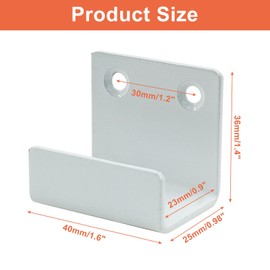 Litoexpe 10 Pcs Tile Display Wall Hanger Inner Width 25mm, Stainless Steel Wall Mount Brackets Hook Heavy Duty Wall Mounted Flat J Clamp for Mirrors Picture Frame Ceramic Wall Display (White)