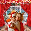 LYCGS 10X10ft Christmas Backdrop Winter Christmas Window Photography Background Xmas