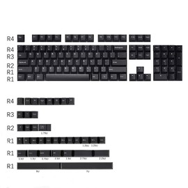 Teclas negras, 139 teclas PBT Cherry Profile Double Shot blanco sobre negro teclas para filco Cherry Ducky iKBC teclado mecánico para juegos (negro)