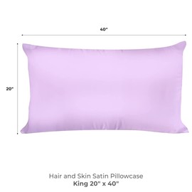 Spasilk Hair Beauty Satin Pillowcase, King 20"x40", Lavender