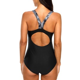 beautyin Womens Crossback One Piece Swimsuit Tummy Control Slimming Bathing Suit