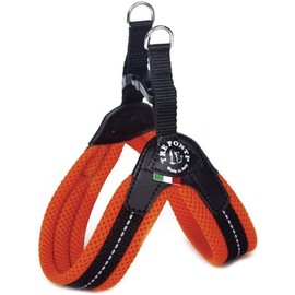TRE PONTI Fibbia Soft Mesh Cushion Breathable Harness for Dogs (Small Dogs) Size 2.5 Orange
