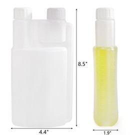 ZEAYEA 12 Pcs Plastic Flask with Built in 1 oz Shot Glass Chamber, 17 oz Portable Measuring Bottles for Liquid, beverage, oil, Graduated Dispenser with Caps for Traveling, Camping