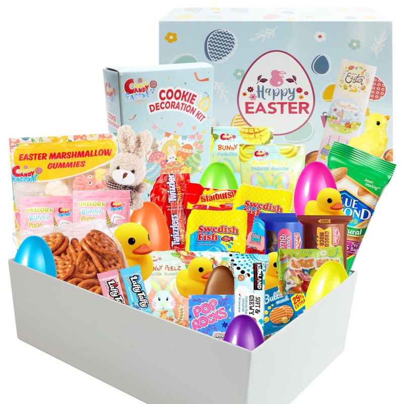 Easter Care Package Blue Box (52 Count) Filled with Candy
