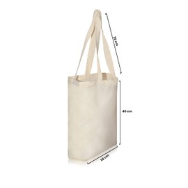 IMFAA Tote 100% Natural Cotton Canvas Reusable Shoulder/Hand Shopping Bags. Natural Colour Ideal for Printing and Embroidery (10, Medium (40x36))