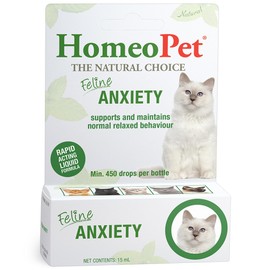 HomeoPet Feline Anxiety 15mL – Natural Cat Anxiety, Cat Calming & Stress Relief Drops for Fearful Cats and Kittens- Behavioural Solution for Anxious Cats, Vet Visits, Separation Anxiety and New Pets