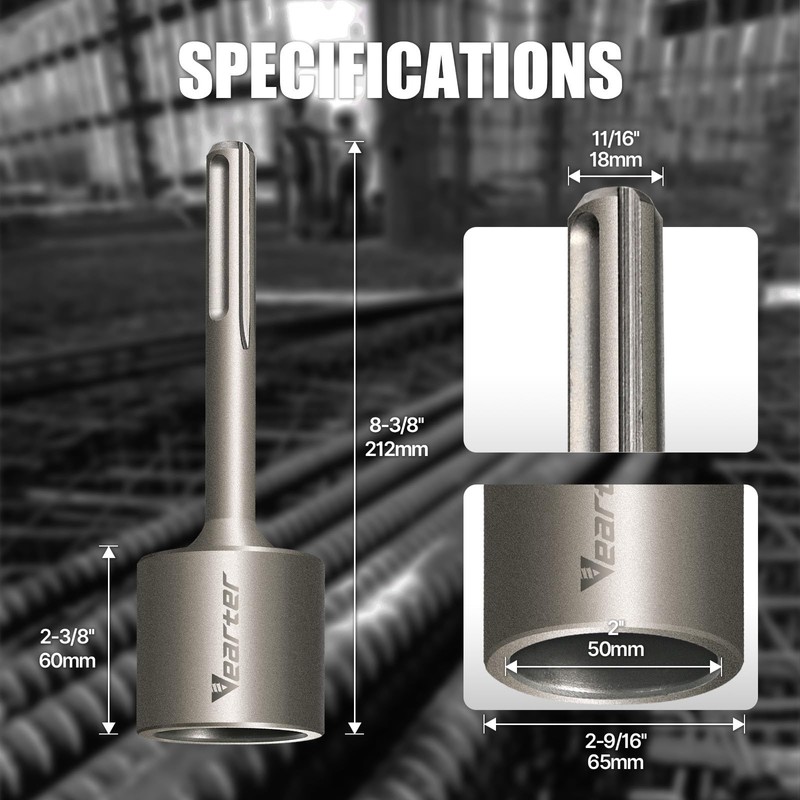 SDS MAX Shank T-Post Driver for 2'' Ground Rods, 40CrMo
