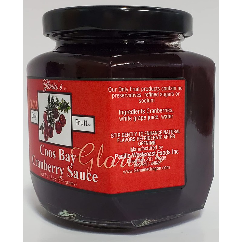 Cranberry Sauce by Gloria's Gourmet: (12 oz. jar) Oregon Made