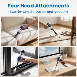 Mecanto Cordless Handheld Vacuum with 12000Pa High Power Suction, 3-in-1 Air Duster & Air Blower & Pump Hand Held Vacuum, Mini Car Vacuum Cleaner for Household Chores, Flooring, Carpet, Car