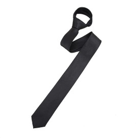 Dani Fashions® Men's Slim 4.5cm Plain Satin Tie - Formal Skinny Necktie (Black)