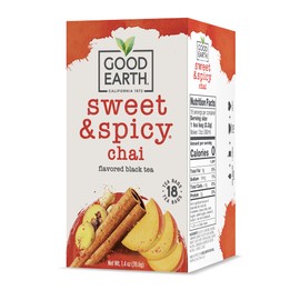 Good Earth Tea Sweet & Spicy Chai Black Tea, 18 Teabags (Pack of 6)