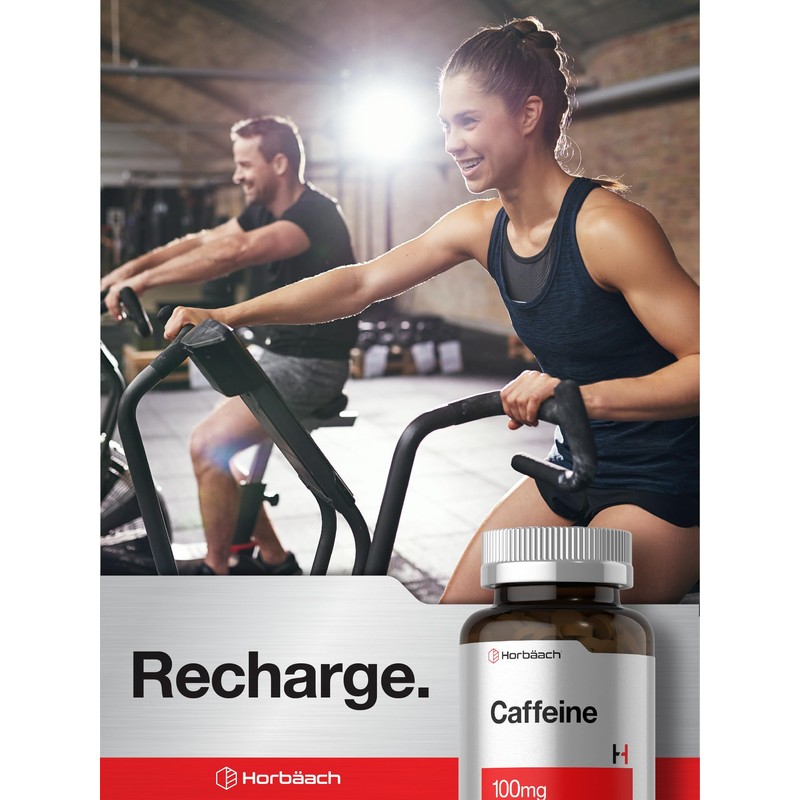 Horbäach Caffeine Pills 100mg | 250 Tablets | Vegetarian Formula