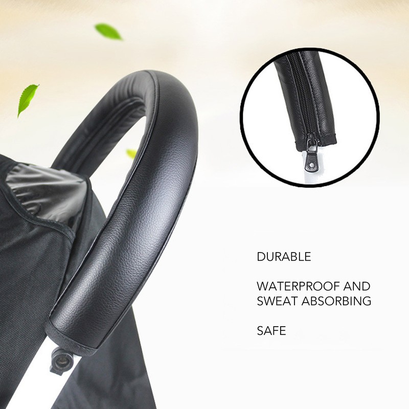 4pcs Stroller Handlebar Cover Waterproof Sweat Absorbing Strong Grip PU