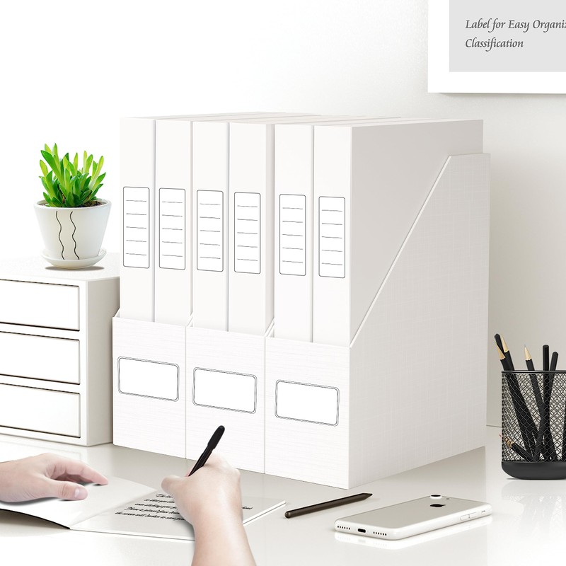 JiaWei A4 Storage File Boxes, White Archives Cases with Lid,