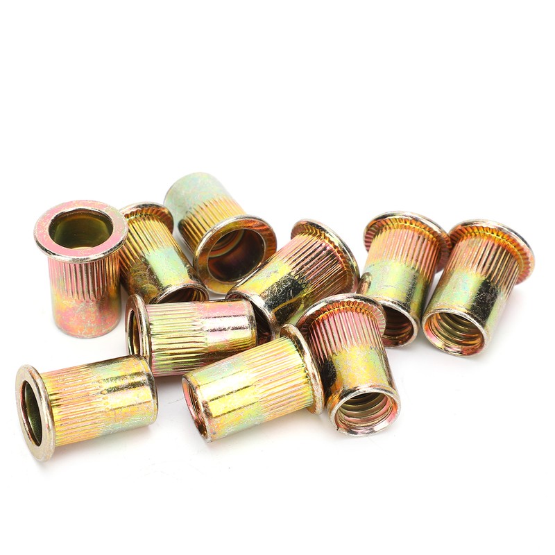 100Pcs Rivet Insert Nut M10 Carbon Steel Color Plated Zinc