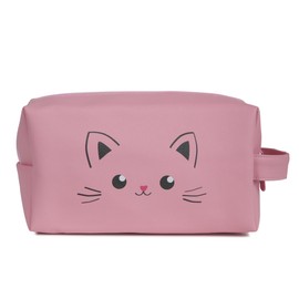 KINSTON Animal Toiletry Bag Travel Cosmetic Bag with Wrist Large Capacity, pink, Synthetic